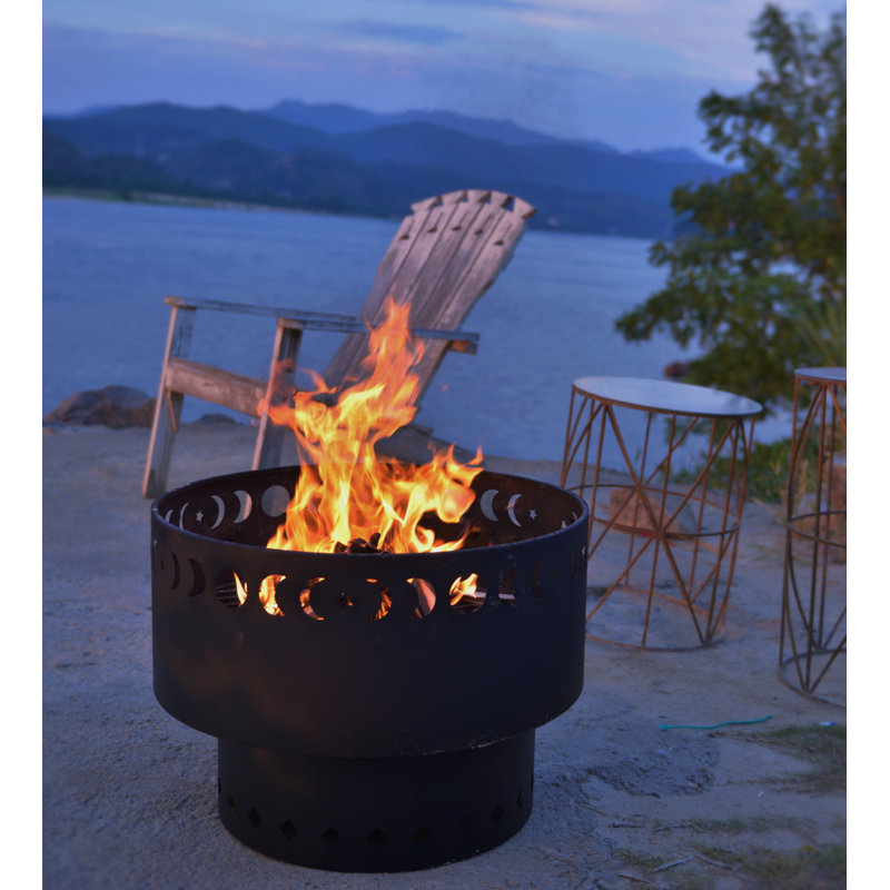 Ebern Designs Yordan 19.69" H x 23.62" W Iron Wood Burning Outdoor Fire